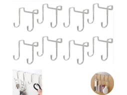 Conjunto De 8 Ganchos Para Portas E Gavetas, Em Aço Inoxidável Resistente Com Revestimento De Borracha Antirriscos, Fáceis De Usar E Multifuncionais