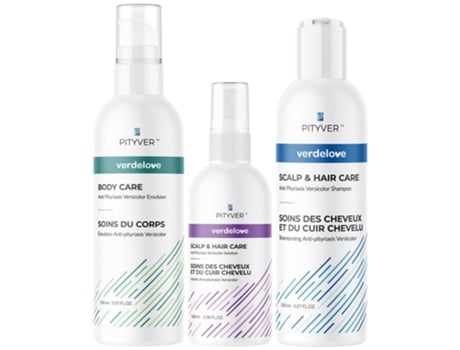 Shampoo Anticaspa 150ml, Tratamento para Couro Cabeludo 100ml, Emulsão Corporal 150ml Pityver