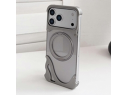 Capa Magnética Dolphin Compatível Para Iphone 17 Pro Max, Com Suporte Giratório 360° E Design Sem Moldura Em Metal Colorido.