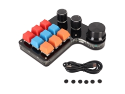 Aetheria teclado Mecânico Mini Programável com 9 Teclas e 3 Botões para Jogo e Escritório Usb One Handed