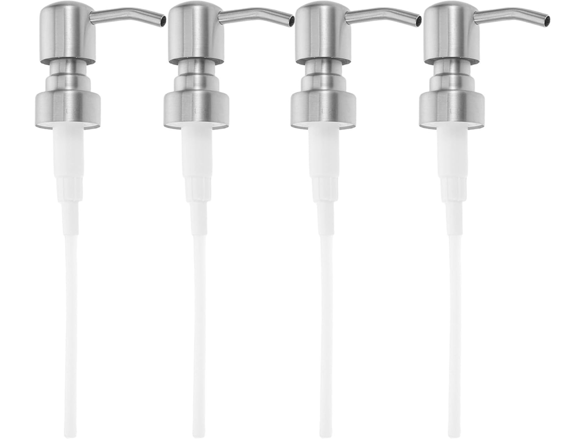 Bomba Dosadora Para Sabonete Líquido Villcase Em Aço Inoxidável 304 Para Frascos Com Rosca 28 400, Design Moderno