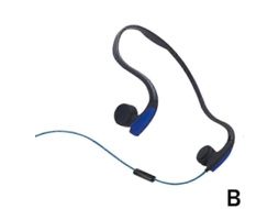 Fones de condução óssea com jack 3.5mm, leve, à prova de suor, para corrida, treino, caminhada, azul