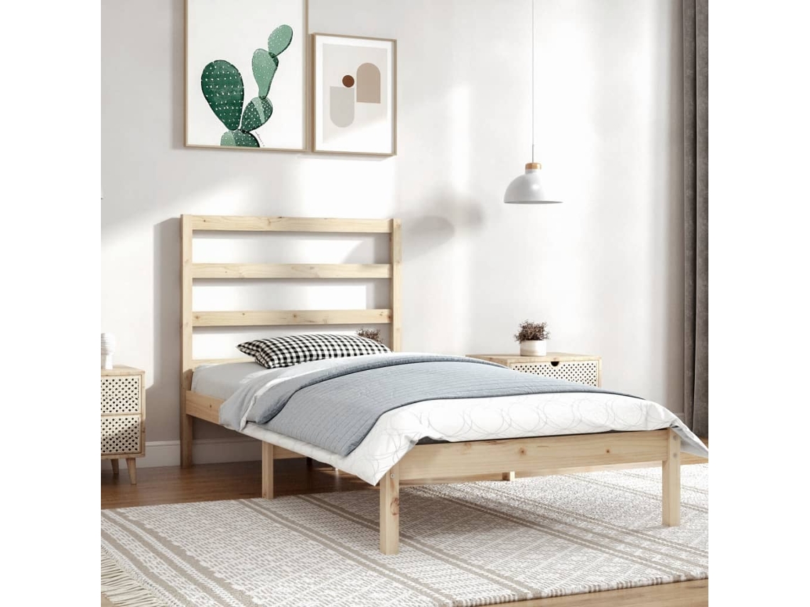 Cama Sem Colchão 90x200 Cm Madeira De Pinho Maciça