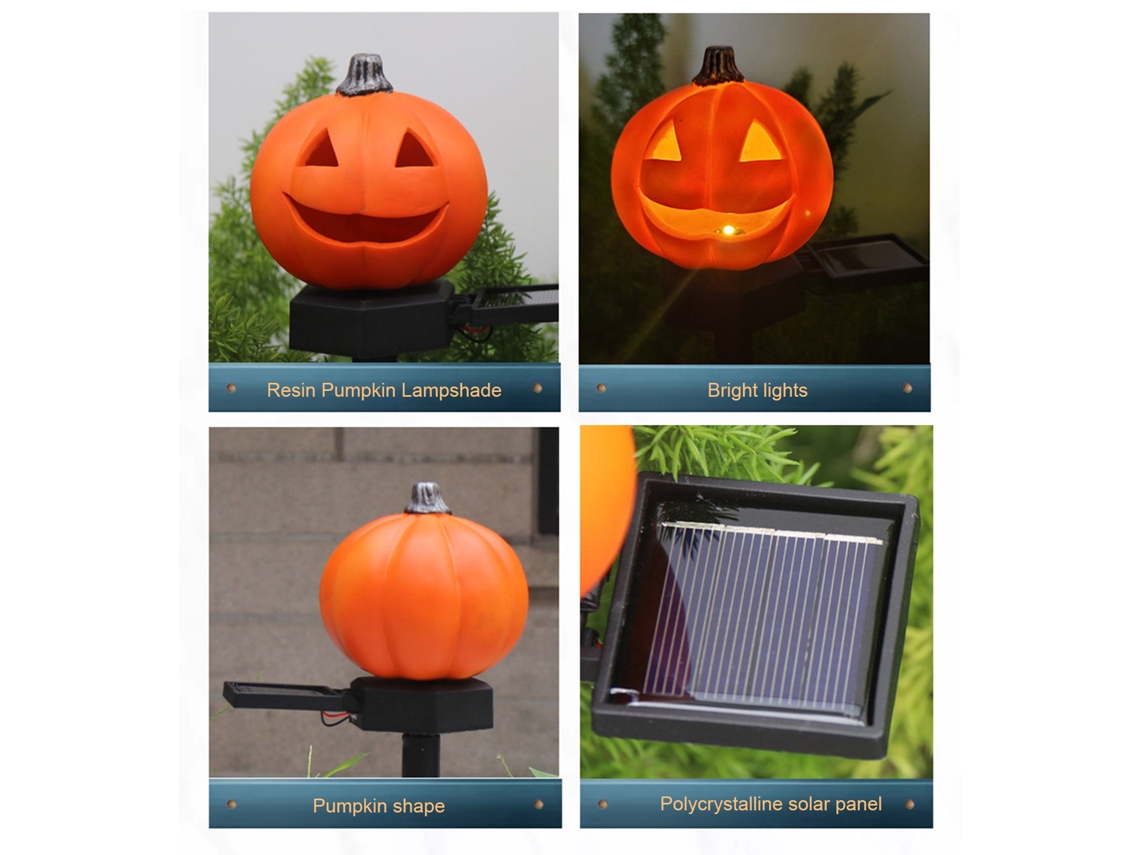 2026 Luz Solar de Halloween para Jardim, Abóbora Decorativa Externa para Pátio, Jardim e Caminho
