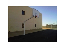 Cesto de Basquetebol de Tubo Único Fixo com Base de Fixação SOFTEE EQUIPMENT