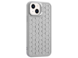 Suporte Casa Dissipação Calor Para Iphone 15 Pele Sintética Cinzento
