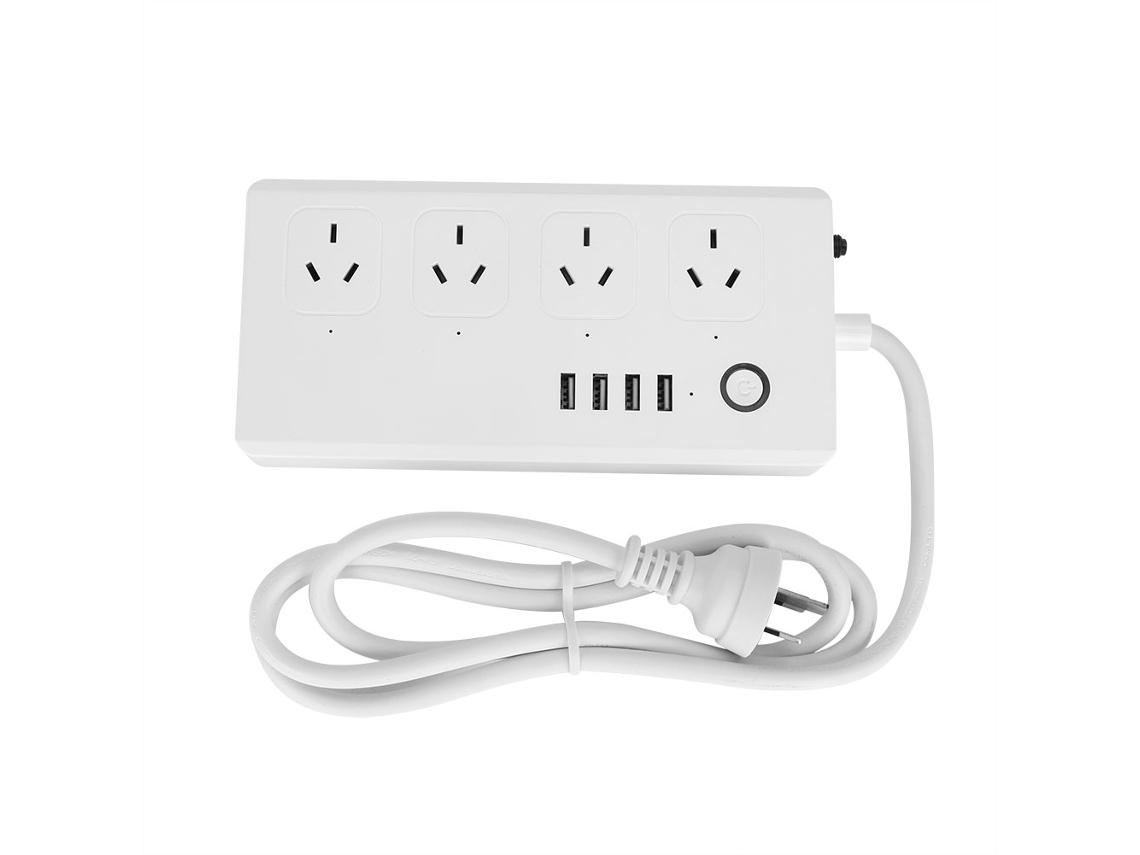 Tomada Inteligente Laxiscreed 4 Vias Com Controle De Energia E 4 Usb Para Carregar Dispositivos