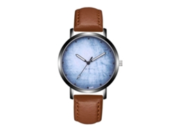 Relógio de pulso masculino analógico de quartzo com pulseira de couro, estilo esportivo e casual.