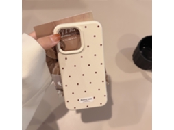 Capa Para Iphone 17 Pro, Modelo Cheese White Label, Com Estampa De Ondas Vermelhas E Bolinhas, Design Simples E Elegante, Resistente A Quedas E Macia.
