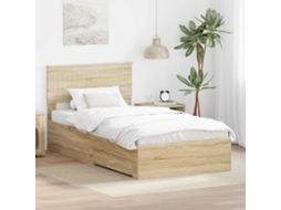 Vidaxl Estrutura Da Cama Com Gaveta Carvalho Sonoma 100 X 200 Cm