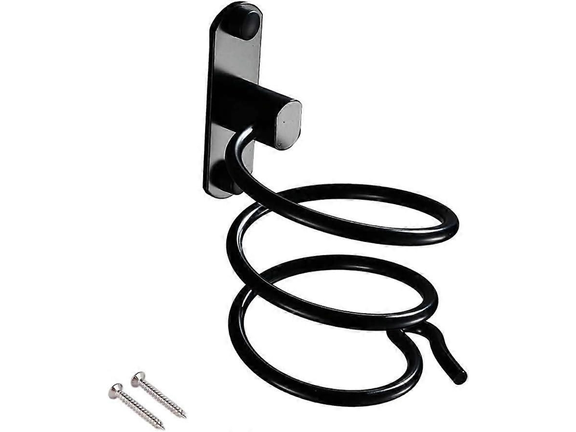 Suporte De Secador De Cabelo Do Suporte Para O Secador De Cabelo Com Diâmetro Para Hotel, Banheiro, Wc, Alumínio Barbeiro, Acabamento Fosco, Pret