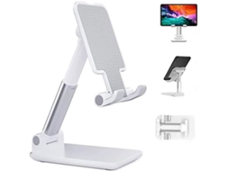 Suporte Dobrável Para Smartphone E Tablet. Suporte Ajustável Com Múltiplos Ângulos E Braço Extensível Para Iphone 11, Ipad E Huawei (branco).