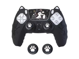 Capa Comando Para Ps5, Capa Protetora De Silicone Com Desenho Animado E Capa Para Joystick E Adesivo (preto) Cuich