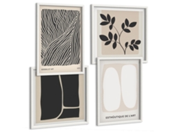 Composição De Quadros Gráficos Estilosos Minimalismo Linhas Espelharte (4 Peças)