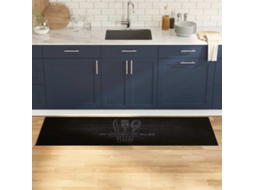 Vidaxl Tapete De Cozinha Talheres Preto 180 X 60 Cm Veludo