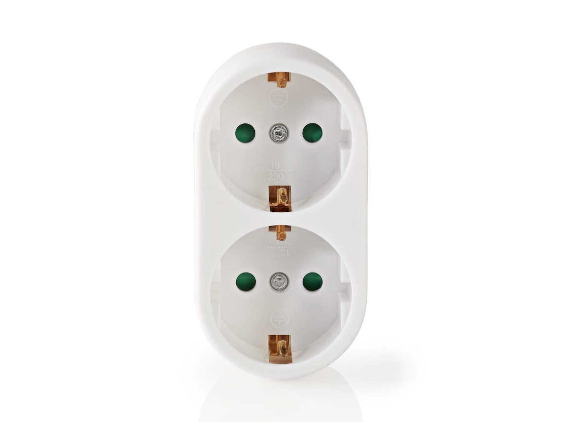 Adaptador de Tomada F 250V BRILVIBERA, com aterramento, branco