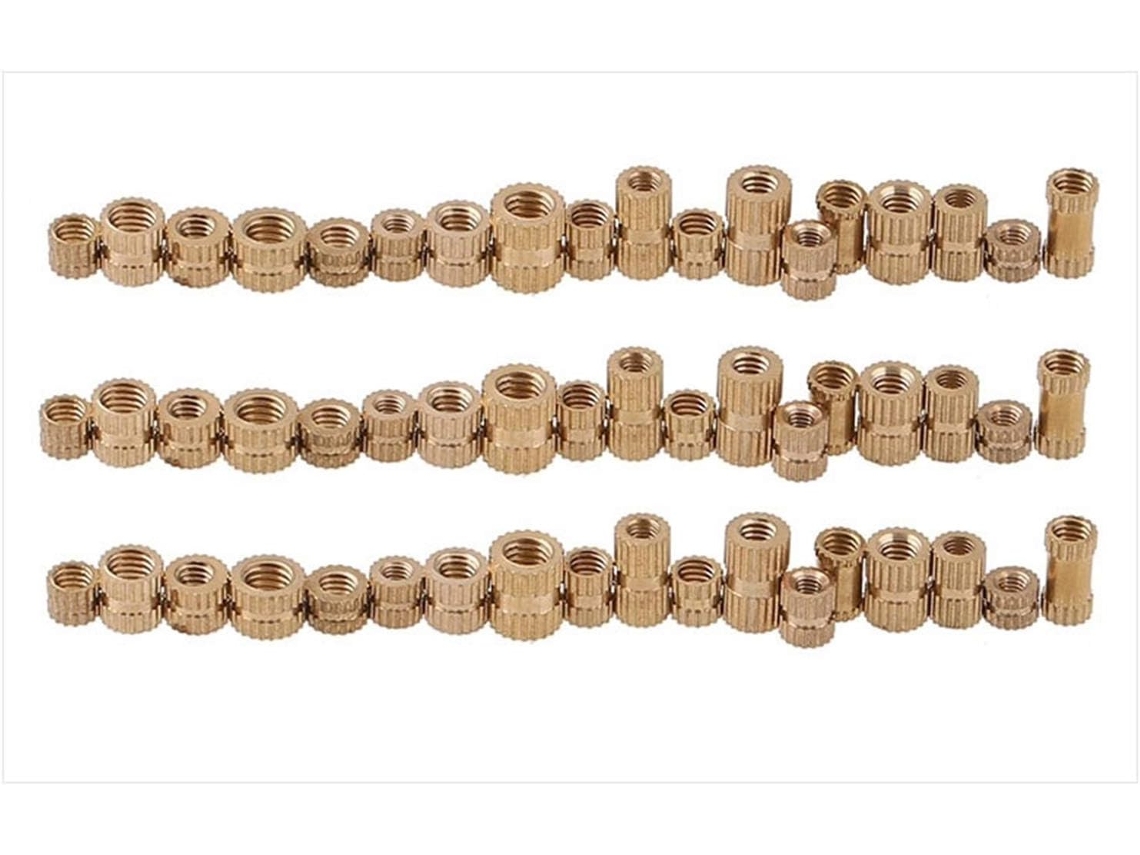 100 peças m3 od4 3 4 5 6 8 inserção de ferramenta 10 serrilhada para porcas serrilhadas, peças de cobre em relevo, porca