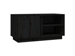 MAISON EXCLUSIVE Preto TV Mobile na Madeira de Pinho Maciça (80x35x40,5 cm)