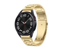 Bracelete para Samsung Galaxy Watch 6 Metal Três Tensões Ouro XIAOMOYU