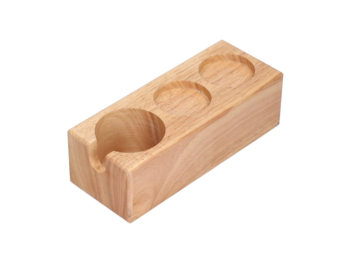 Suporte De Filtro Café Tamper 3 Buracos Cor Madeira