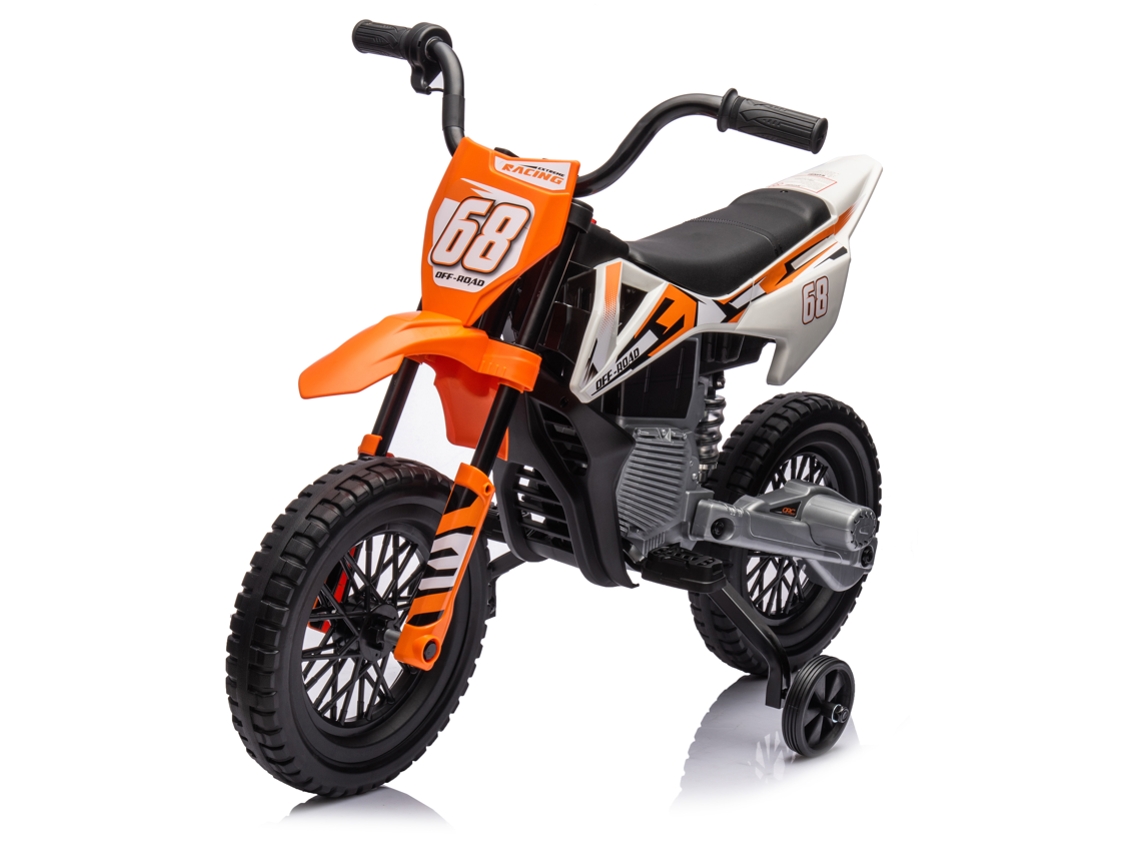 Motocicleta Elétrica Infantil Ataa Nuka Trial Style Com Bateria De 12v Laranja