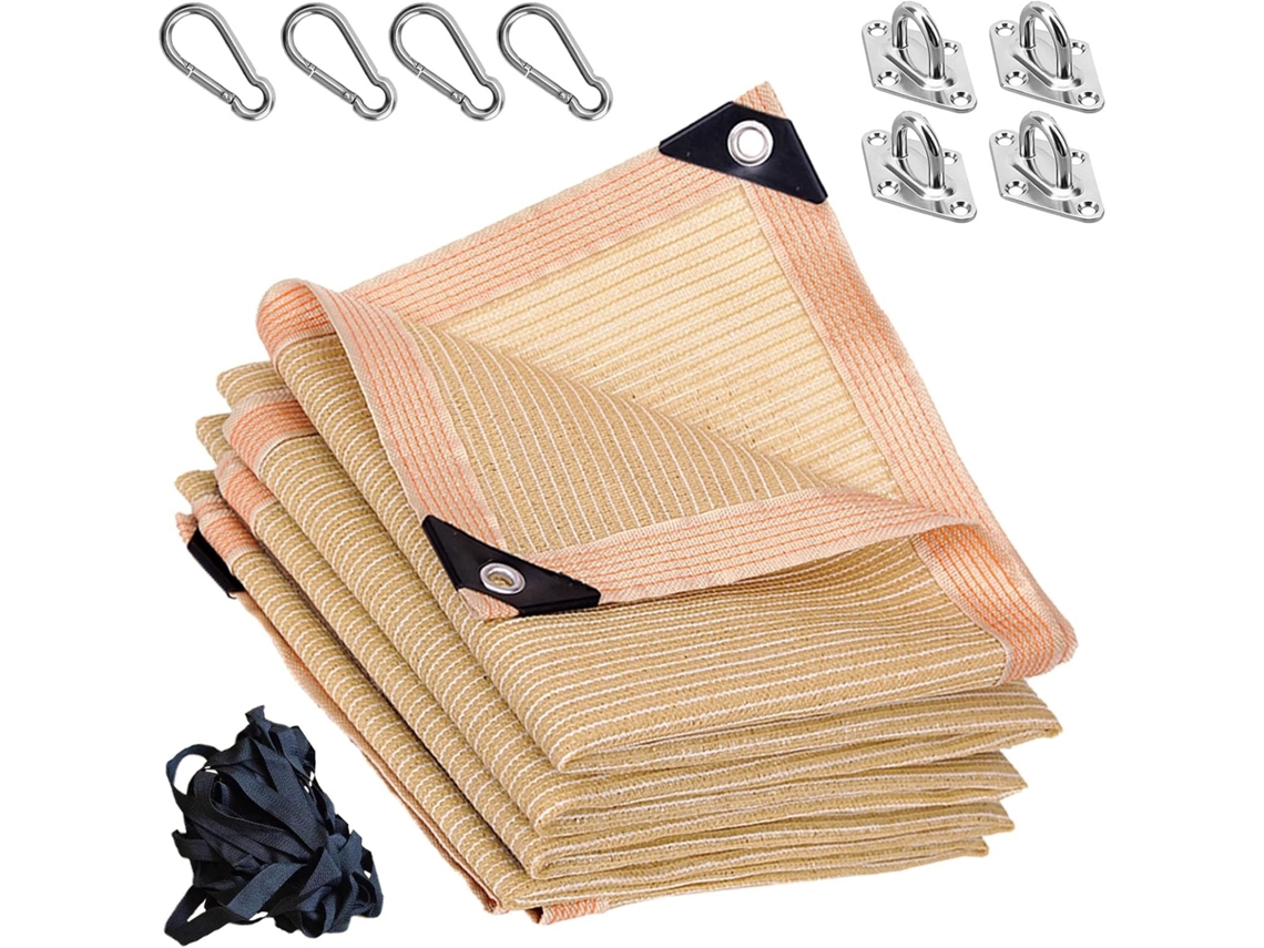 Garden Shade Cloth, Shade Sail Rectangle Sun Net Uv Block, Mesh Tarp With Reinforced Grommets For Greenhouse Plant