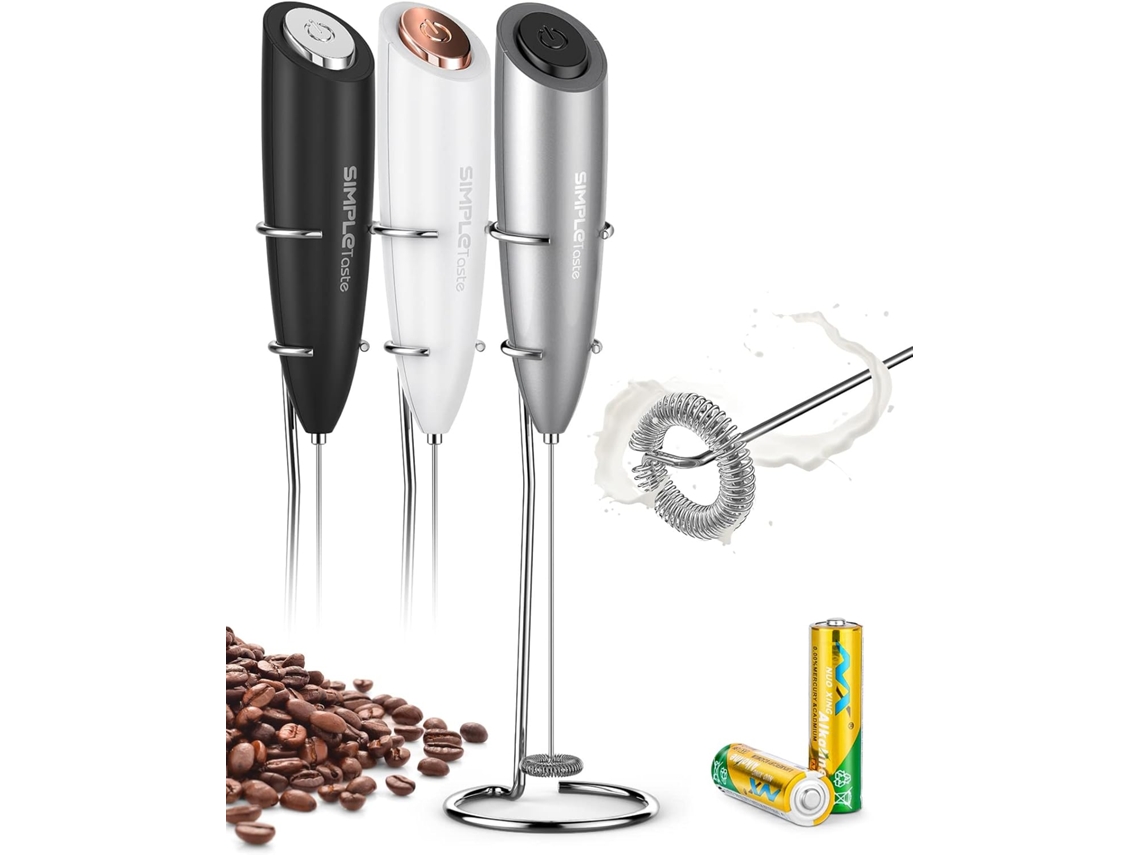 Espumador De Leite Elétrico, Portátil Com Base Aço Inoxidável, Manual Motor Elétrico Potente, (prateado)