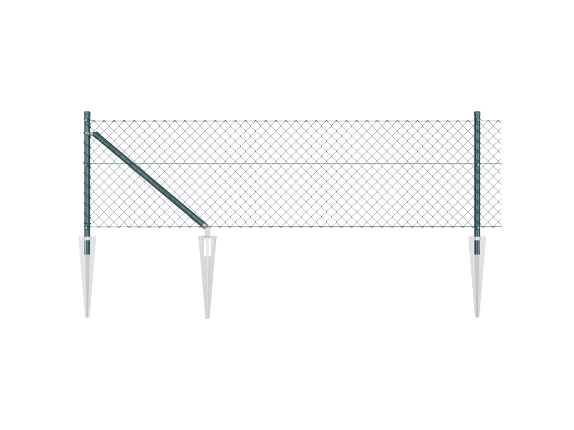 Conjunto 1 Poste De Cerca Vidaxl Verde Aço (10 X 0,4 M)
