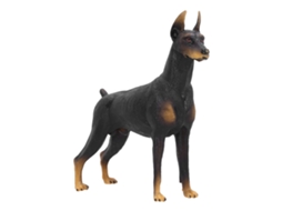 Primerox brinquedo Educacional Modelo de Doberman Preto Figurina Simulação Animal Cute
