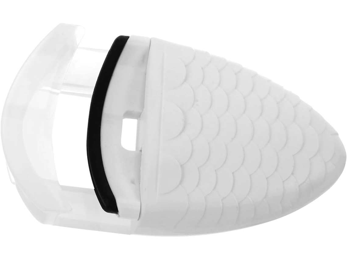 Mini modelador de cílios portátil feito de plástico branco para curvaturas precisas.