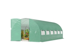 Fogão Túnel Verde 6x3x2 M Com Dobradiças Porta 12 Janelas Rede Estrutura De Aço Galvanizado
