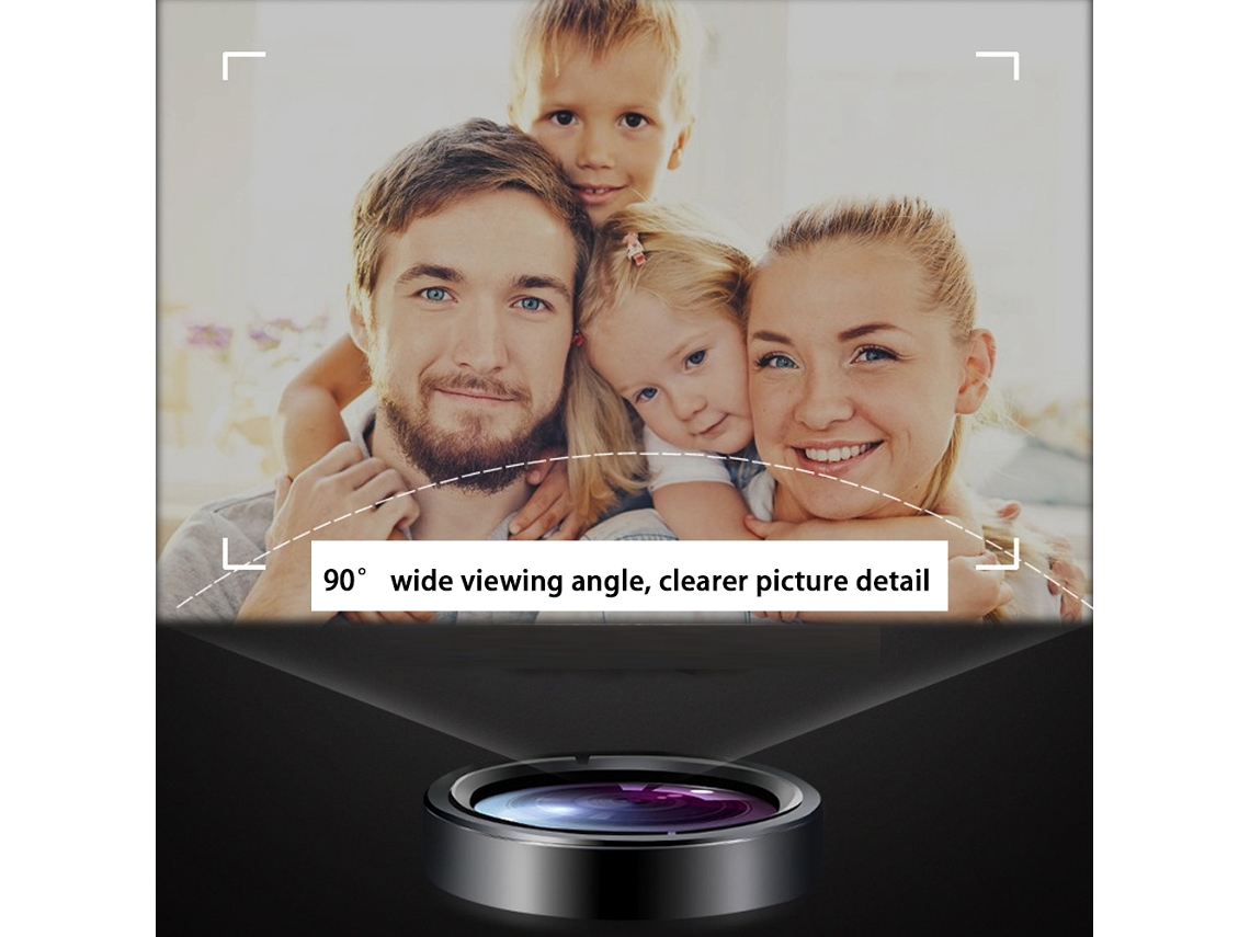 Webcam Full HD YURU 1080p com Microfone Ângulo 90° para PC Laptop