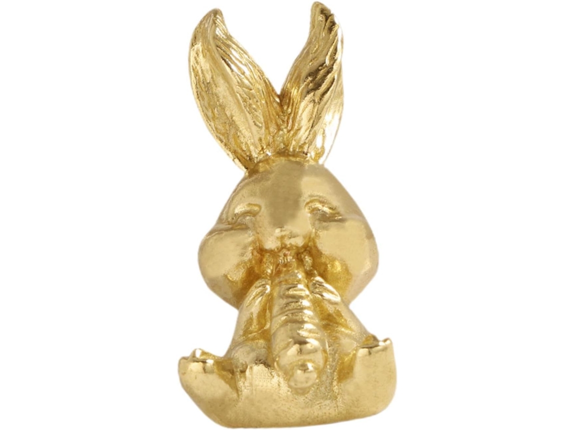 Puxador De Gaveta Elegante Em Latão Com Coelho Ideal Para Decoração Casa, Dourado
