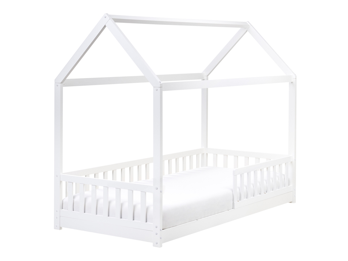 Cama Infantil Com Forma De Casinha Beliani Cossaye De Pinho Branco 98x208x161