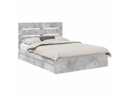 Cama com Armazenamento Cinzento 150x200 cm Madeira Processada MAISON EXCLUSIVE