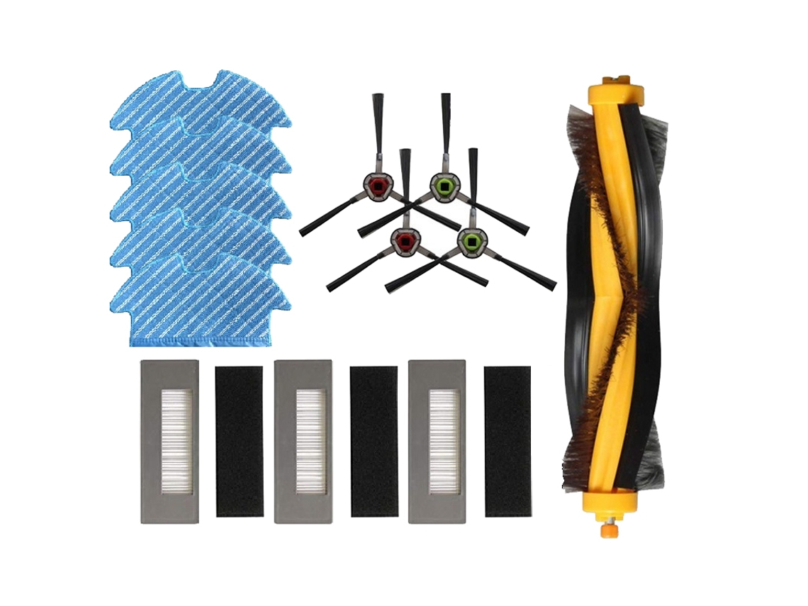 Kit de pano de limpeza de filtro de escova lateral principal para peças de aspirador de pó Ecovacs Deebot Ozmo 900