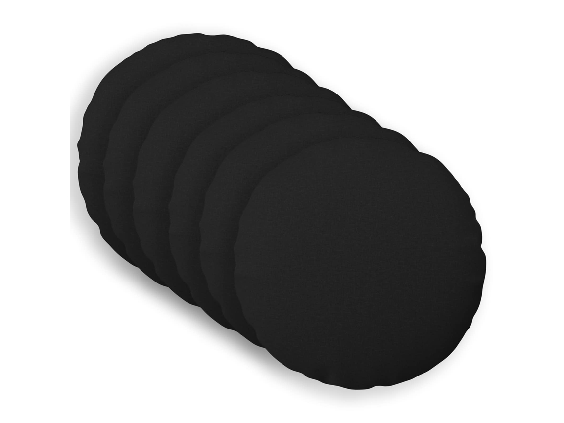 Vidaxl Almofada Com Travesseiro Heerlen 6 Unid. Preto Tecido