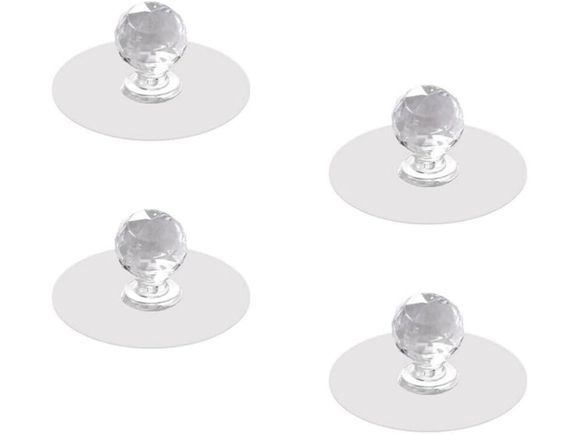 Conjunto De 4 Puxadores Transparentes Acrílico Para Armários, Puxadores De Gaveta Transparentes Com Pregos Para Vidro