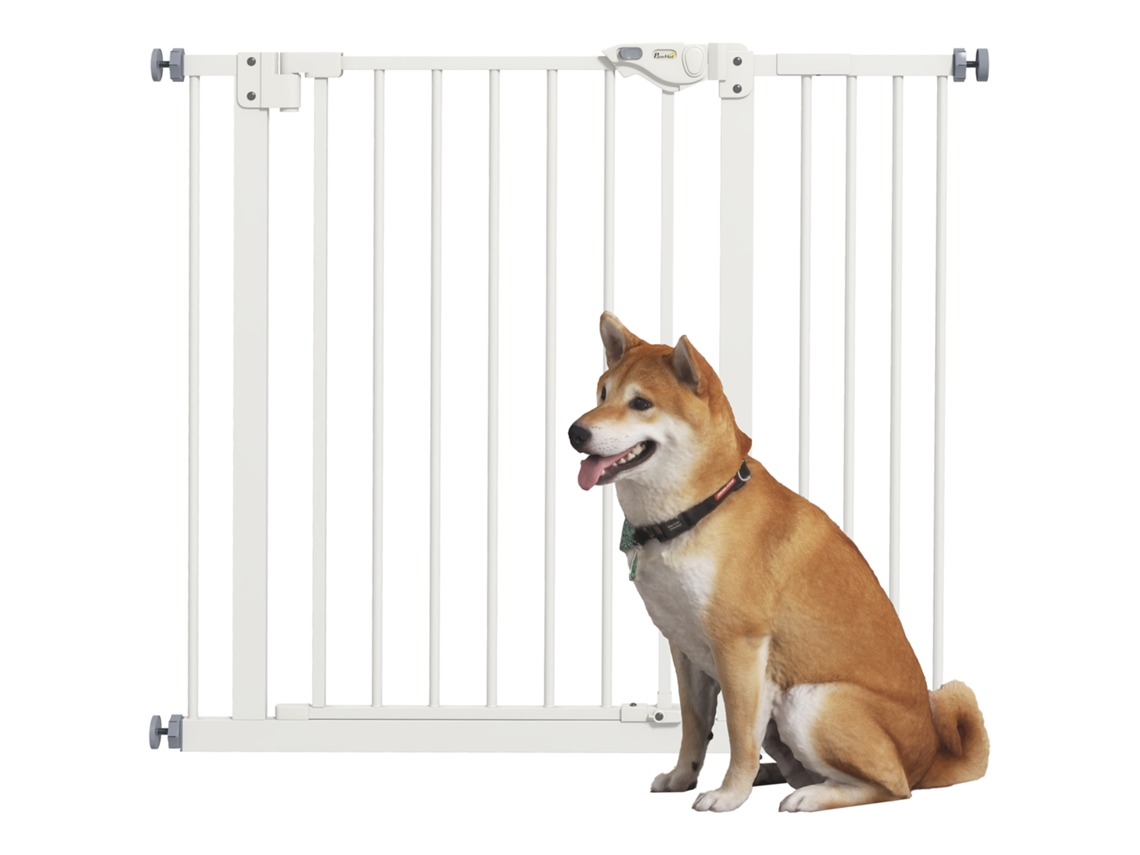 Sistema de Porta de Segurança Automática para Portas de Segurança para Animais, com Dupla Trava Sem Furar 1 Extensão Branca Ge