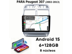 Ecrã 9 Polegadas Rádio Carro 6gb+128gb Android Auto Wifi 8 Núcleos Para Peugeot 307 2002-2013 Carplay
