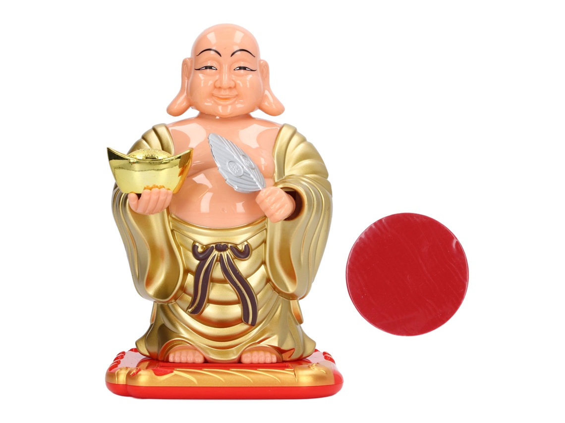 Adorno De Buda Maitreya Com Luz Solar Para Casa E Escritório
