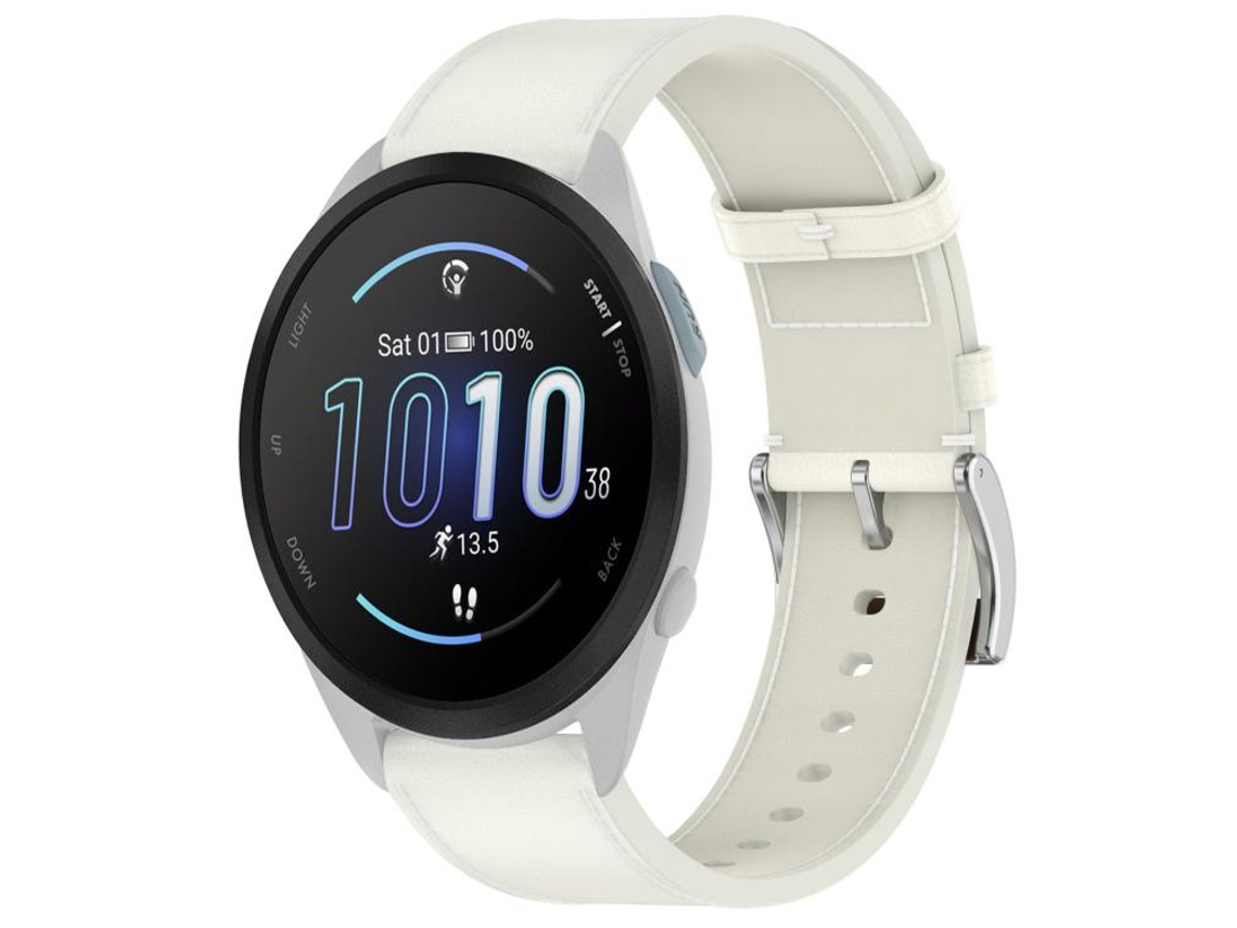 Bracelete para Garmin Forerunner 165 Couro Branco XIAOMOYU (20cm)