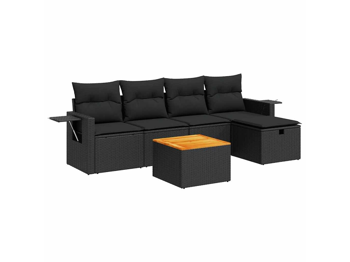 Garden Sofa Set, Garden Sofa Sets Vidaxl Preto Rattan / Vime (n/a)