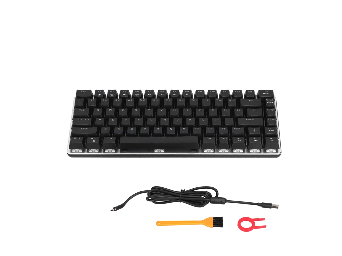 Teclado Mecânico Fio 82 Teclas com Luzes para Gaming, Office, PC, Notebook Preto, Prata, Branco | S/MARCA