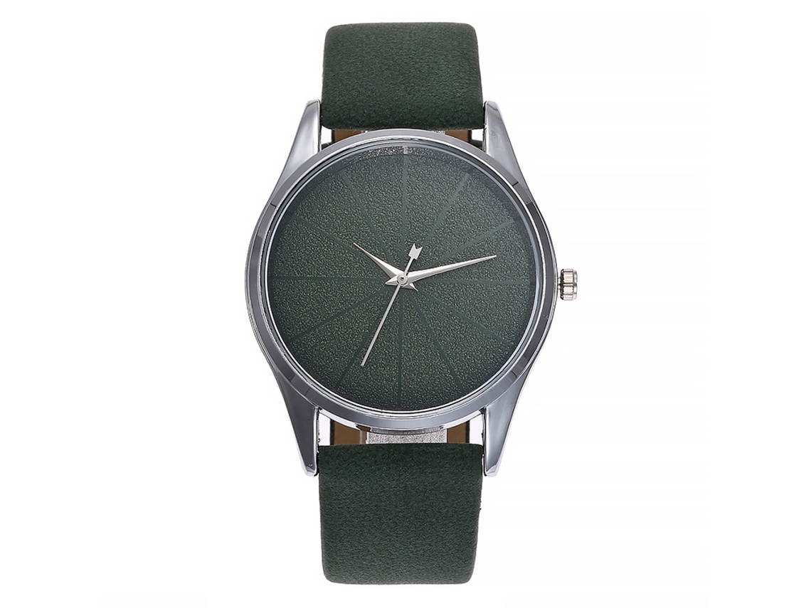 Relógio de Pulso Feminino Vansvar com Pulseira Pu e Movimento de Quartzo (verde)
