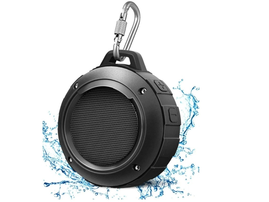 Alto Falante Bluetooth Yizhood Ipx5 Estéreo Hd À Prova Dágua 8 Horas De Reprodução Com Ventosa De Microfone Embutido Preto