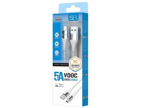 Cabo De Dados Usb 2.0 M Para Lightning M Iser Sk1021 1M (Branco)
