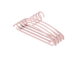 4pcs Cabide De Roupa Com Ombro Largo Antiaderente Plástico Sem Marcas Rosa