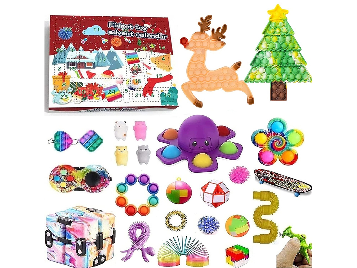Laxiscreed Calendário Do Advento Natal Com Brinquedos Sensoriais Para Estímulo E Relaxamento