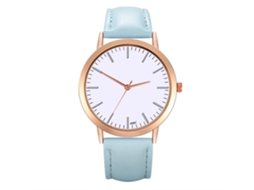 Reloj De Cuarzo Con Correa De Cuero Moderno Y Elegante Para Hombres Azul Claro